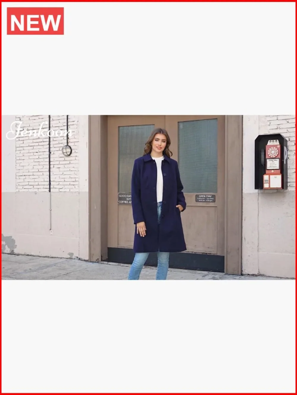 Wool Blend Trench Coat Winter Long Thick Overcoat Slim Fit Windproof - Picture 2 of 6